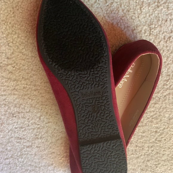Bella Marie Burgundy Ballerina Flats - Picture 2 of 4
